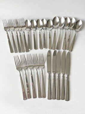 25pc J.A. Henckels Metrona Flatware Glossy Stainless Fork Knife Spoon 5pcx5
